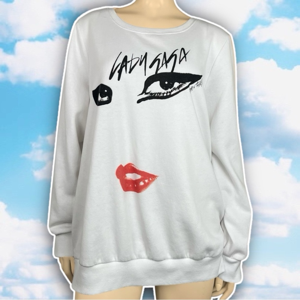NWOT TORRID Lady Gaga Cozy Fleece Crew Neck Sweatshirt Born This Way Pop Music